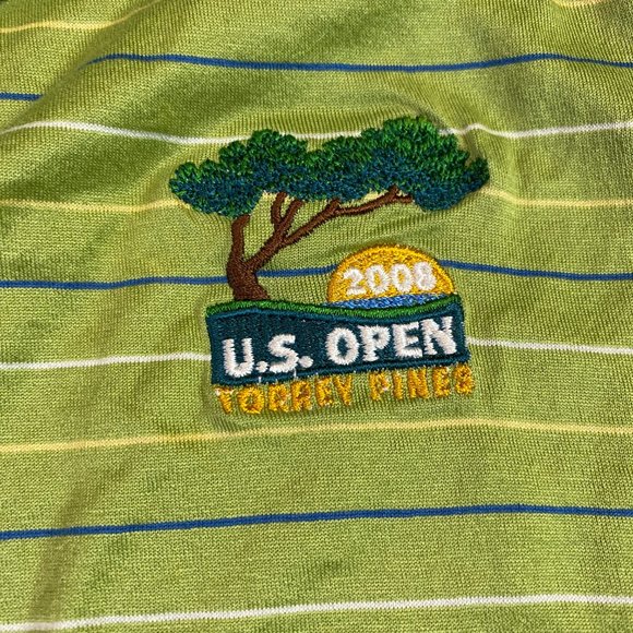 Walter Hagen 2008 US Open Torrey Pines Golf Polo Green Large Egyptian Cotton L - Picture 3 of 6